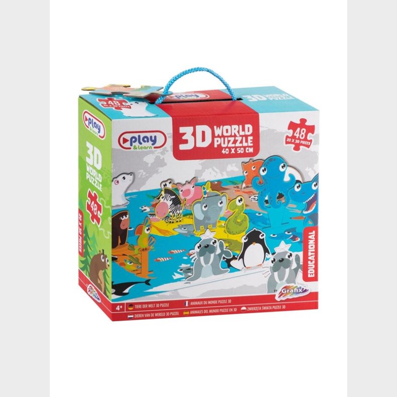 Grafix 3D Puslespil dyr of the World (40x50cm) 3D Puslespil