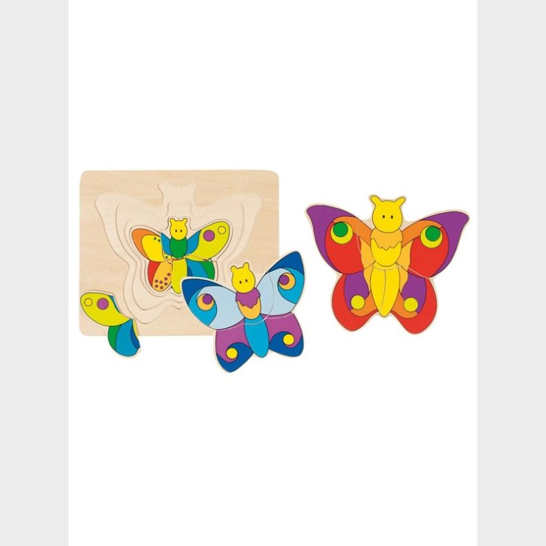 Goki Wooden 3-layer Puzzle Butterfly Wood