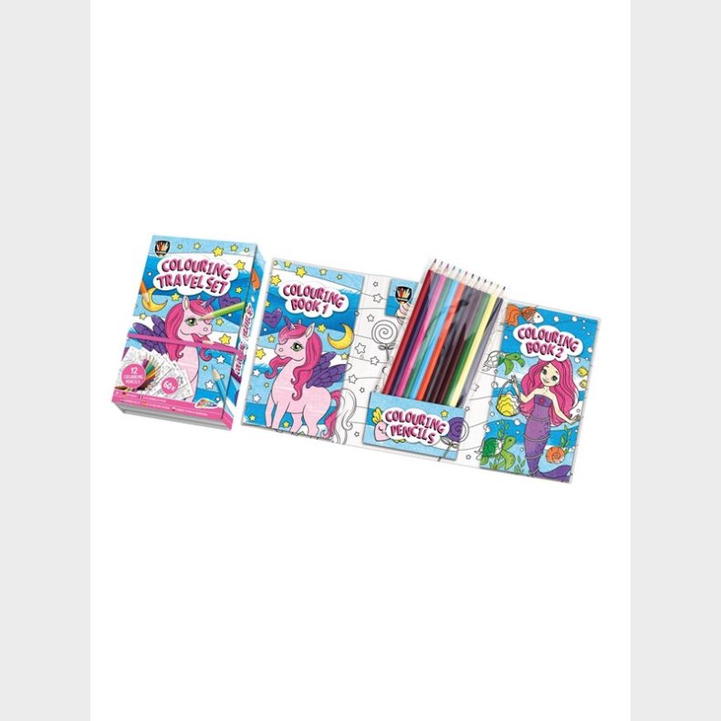 Grafix Coloring Books (2pcs) with Pencils - Unicorn and M