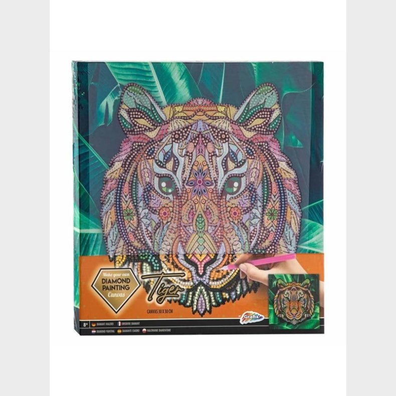 Grafix Canvas Diamond Painting Tiger 30x30cm