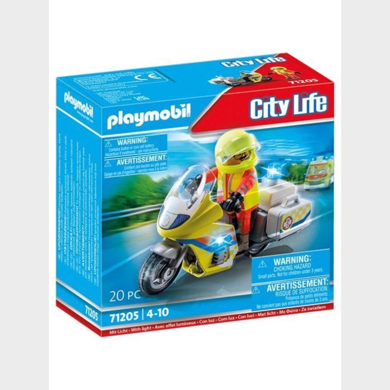 Playmobil City Life - Rescue Motorcycle with Flashing Light