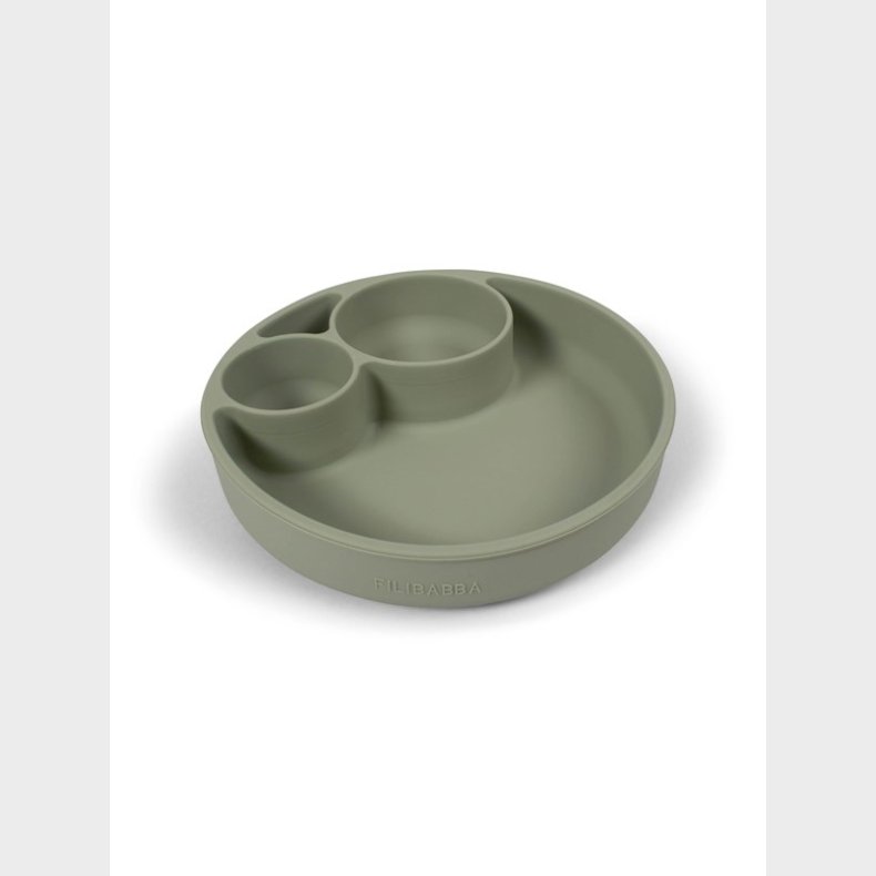 Filibabba Silicone divided plate - Green