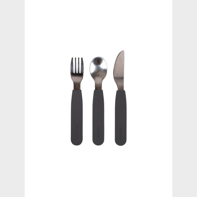 Filibabba Silicone cutlery set - Stone Grey