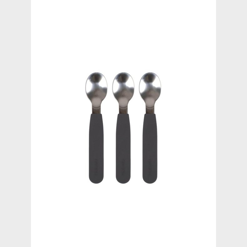 Filibabba Silicone spoons 3-pack - Stone grey