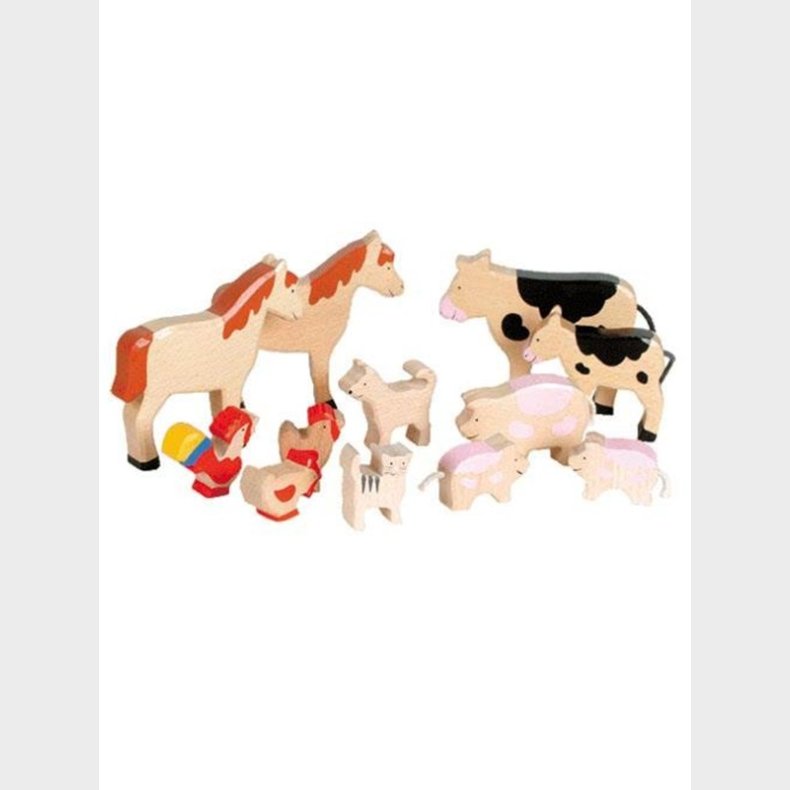 Goki Wooden Farm Animal Set 12 pcs.