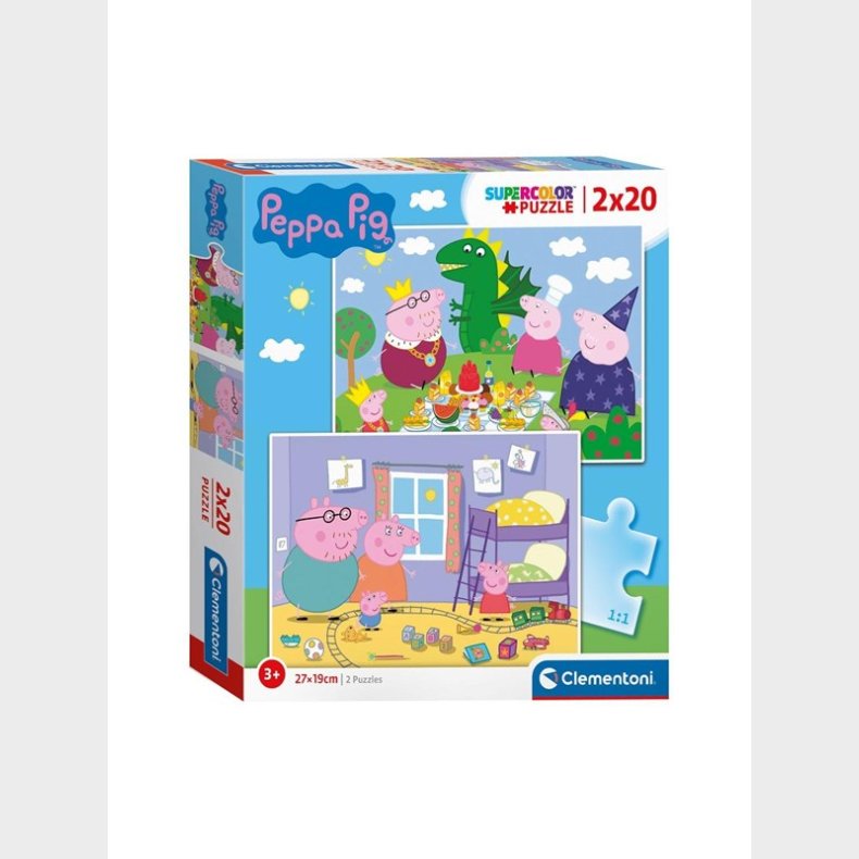 Clementoni Puslespil Peppa Pig 2x20st. gulv