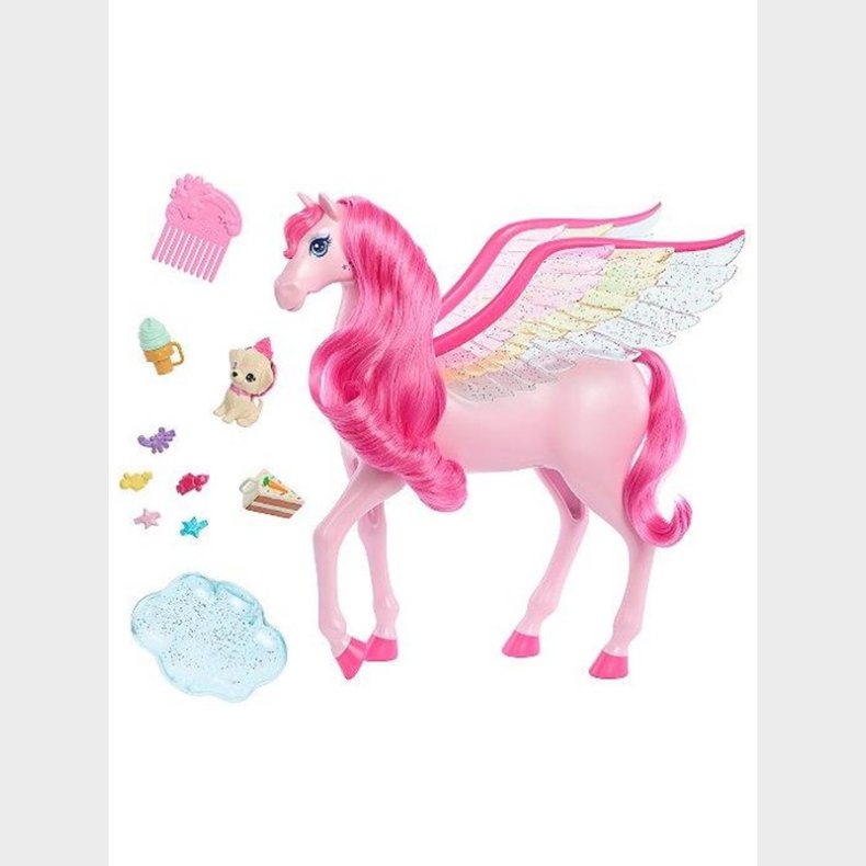 Barbie A Touch Of Magic Pink Pegasus With Puppy Winged Horse Toys With Lights And Sounds