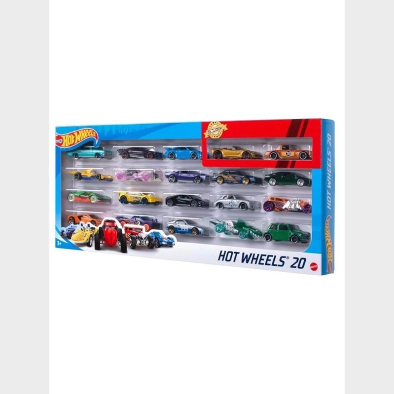 Hot Wheels 20-Car Pack 20 1:64 Scale Toy Vehicles For Kids 3 Years &amp; Older