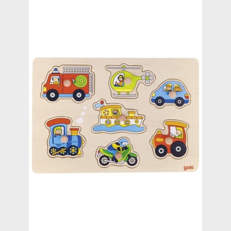 Goki tren Stud Puslespil Vehicles 7pcs. tr