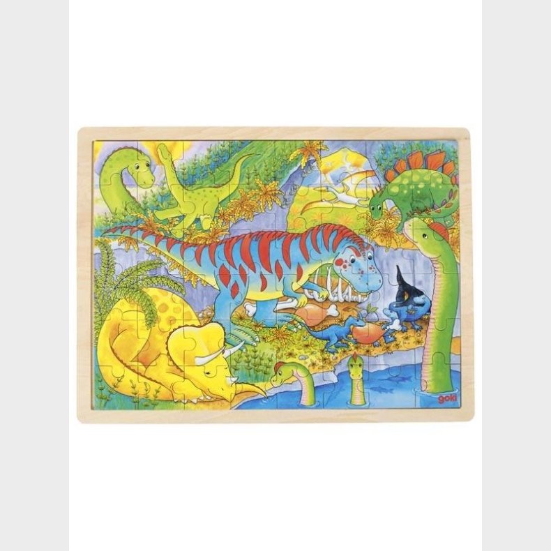 Goki tren Jigsaw Puslespil - Dinosaurs 48pcs. tr