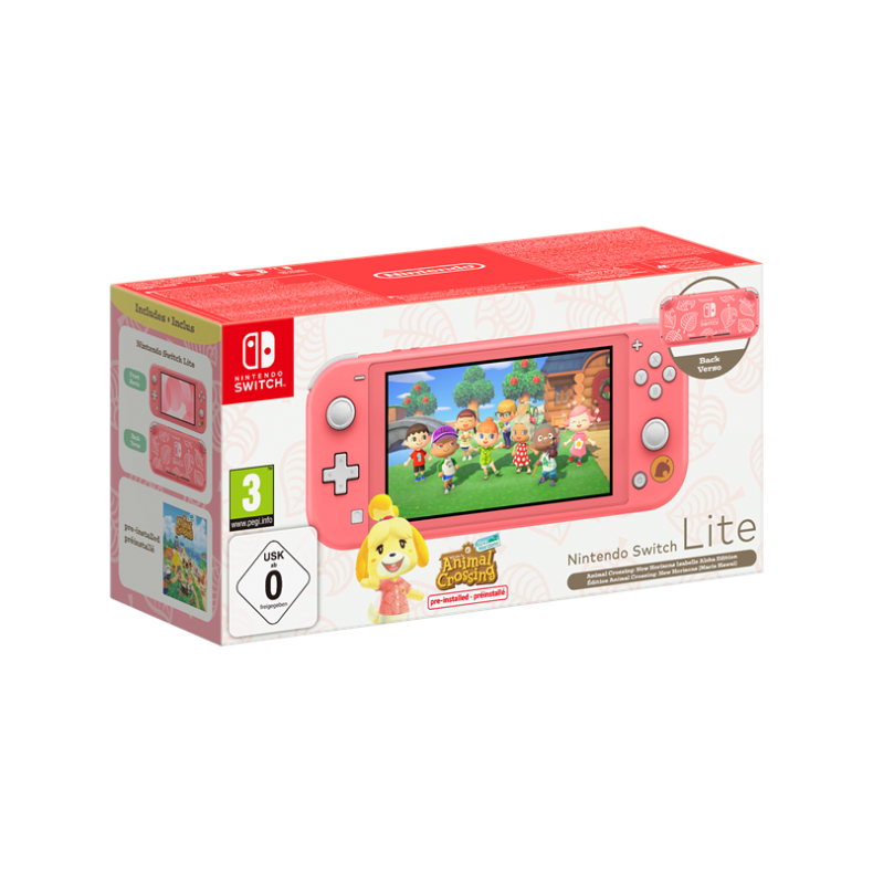 Nintendo Switch Lite - Coral inc. Animal Crossing