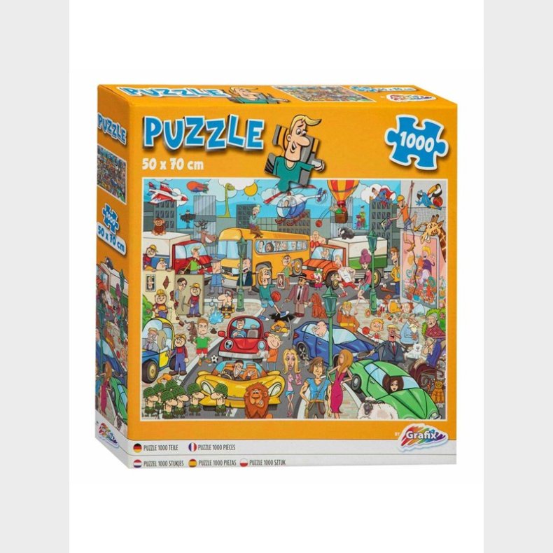 Grafix Jigsaw Puslespil Comic Traffic Bustle 1000pcs. gulv