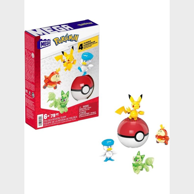 Mattel Mega Construx - Pokeball 5 Pack - Paldea Partners (4 new figs + ball) - Scarlet &amp; Violet