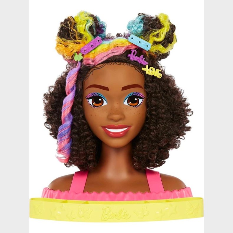 Barbie Totally Hair Curly Brown Rainbow Hair