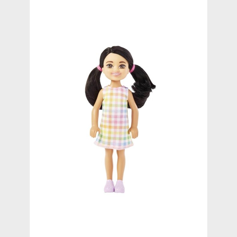 Barbie Chelsea Doll with Black Hair in Pigtails &amp; Brown Eyes 15cm