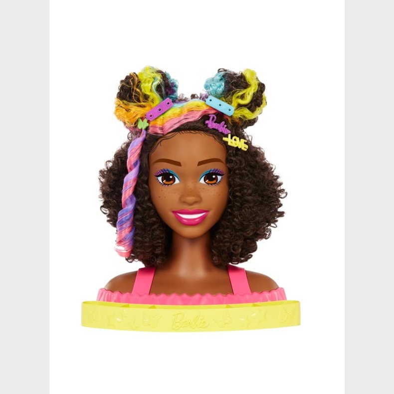 Barbie Totally Hair Curly Brown Rainbow Hair