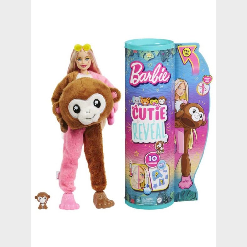 Barbie Cutie Reveal Jungle Series Monkey Doll 30cm