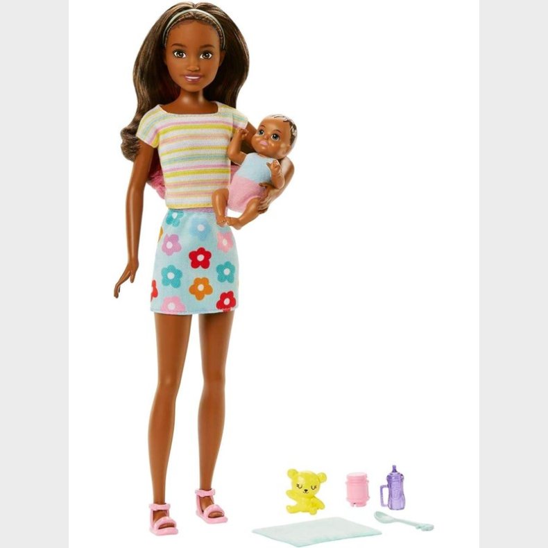 Barbie Skipper Babysitter (Brown hair Doll with Baby Doll)