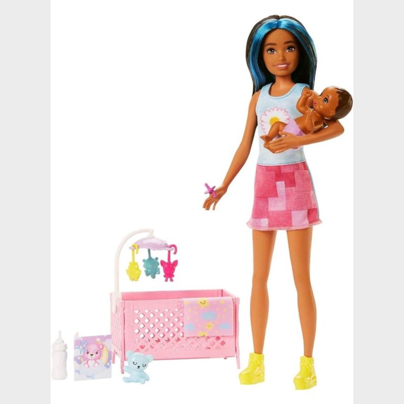 Barbie Skipper Babysitter (Pink Baby Crib Playset)