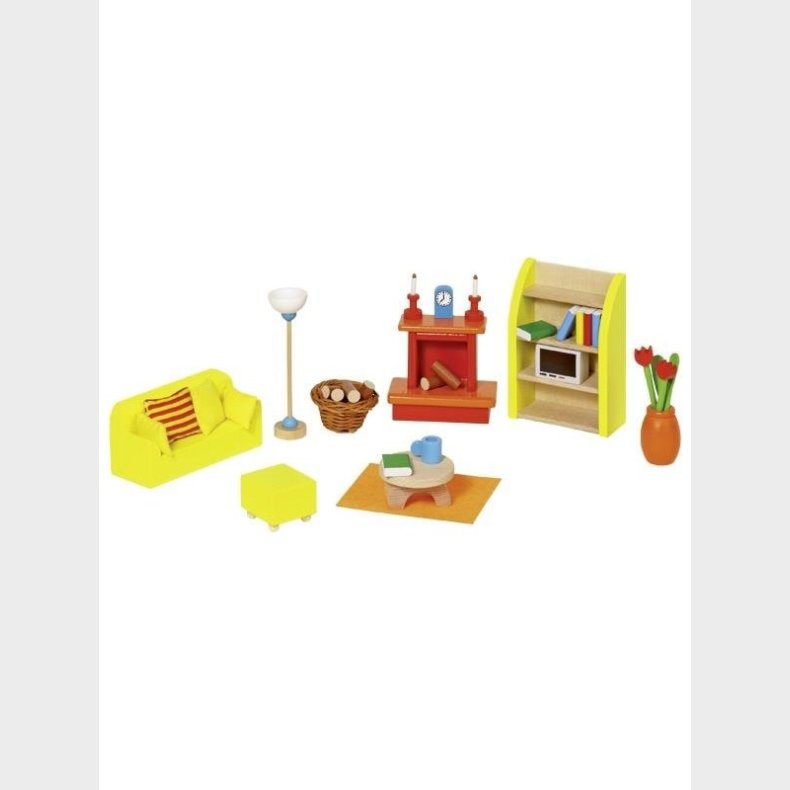 Goki Dollhouse Furniture Living Room 24dlg.