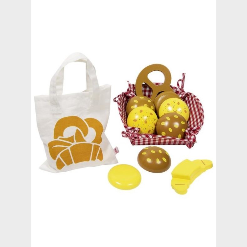 Goki Breakfast Basket/Picnic Set with Wooden Bread