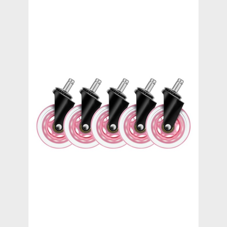 Deltaco Casters for gaming chairs 5pcs Pink