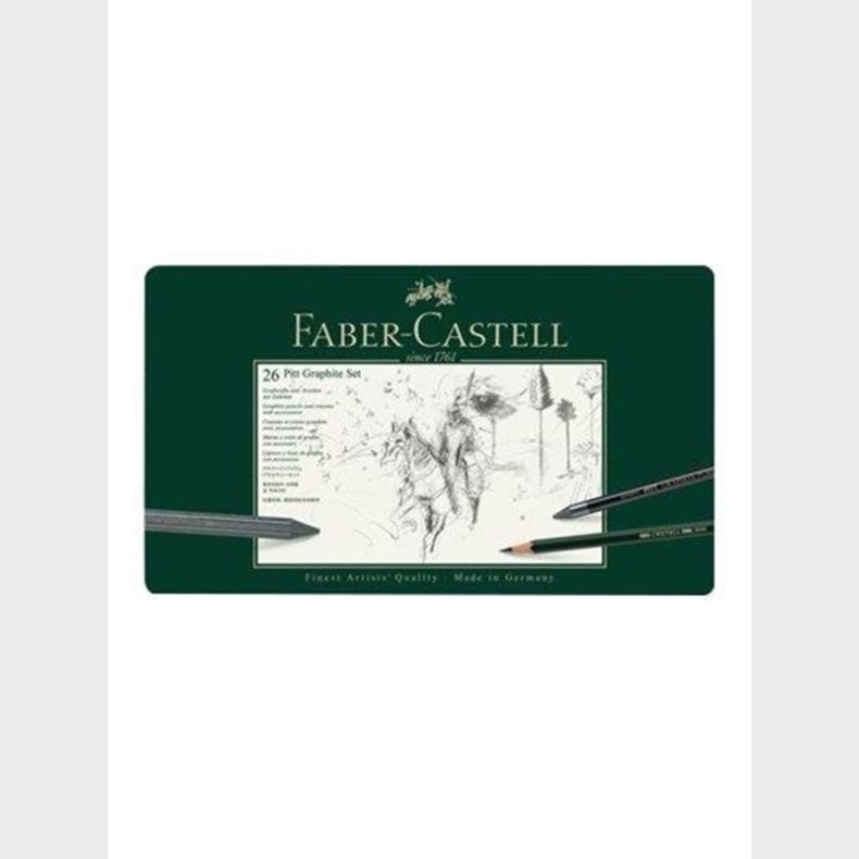 Faber Castell Faber-Castell PITT GRAPHITE - pencil crayon and paint brush set - 2B 2H 3B 4B 6B 8B 9B B HB