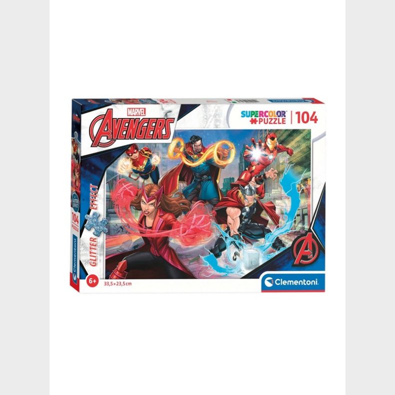 Clementoni Glitter Puslespil The Avengers 104st. gulv