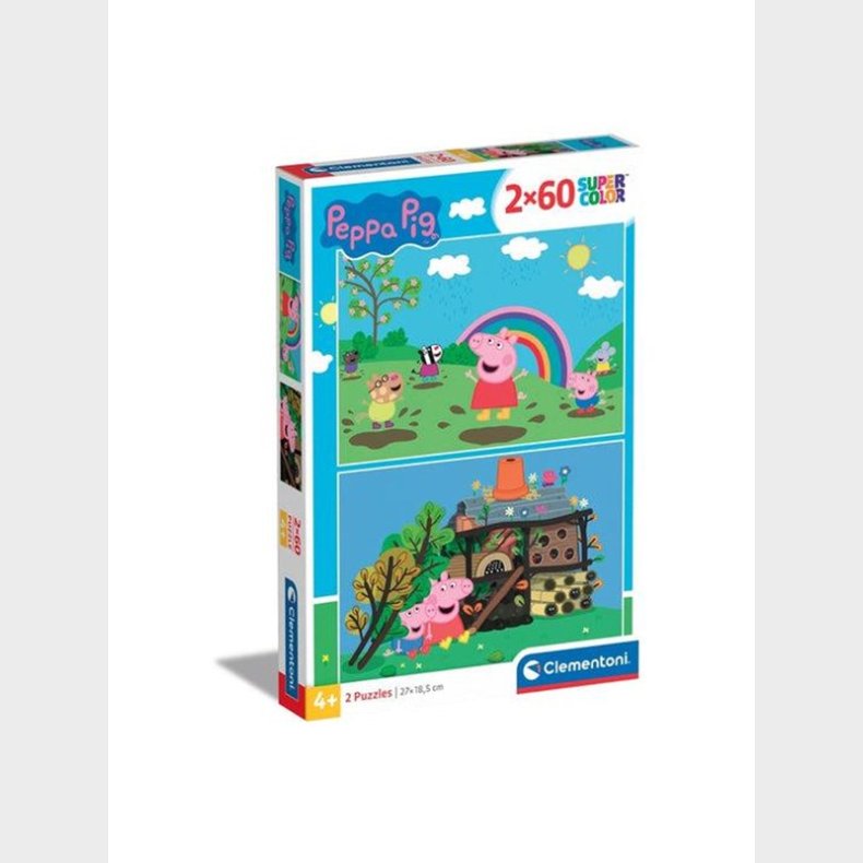 Clementoni Jigsaw Puslespil - Peppa Pig 2x60st. gulv