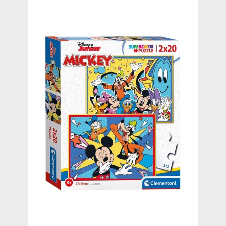 Clementoni Puslespil Mickey Mouse 2x20st. gulv