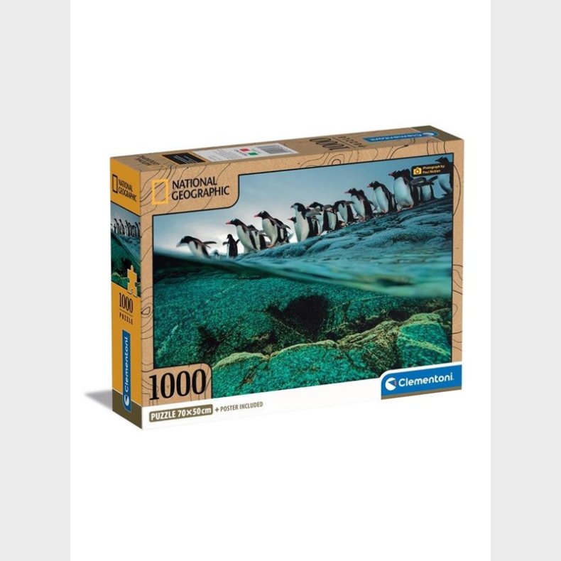 Clementoni Jigsaw Puslespil National Geographics - Penguin 1000pcs. gulv