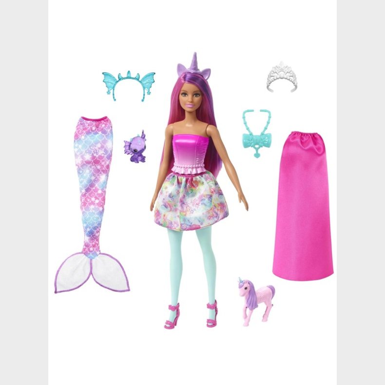 Barbie Doll And Fantasy Pets Dress-Up Doll Mermaid Tail And Skirt