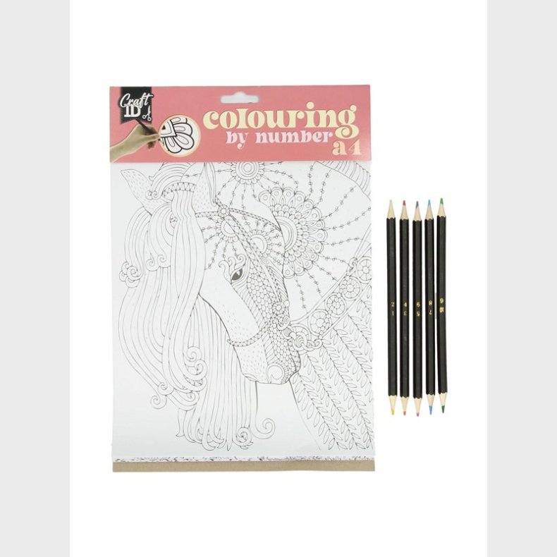 Creative Craft Group Color by Number with 5 colored pencils