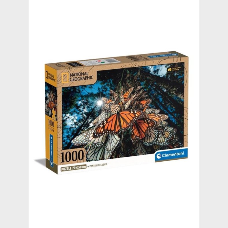 Clementoni Jigsaw Puslespil National Geographics - Butterfly 1000 pcs. gulv