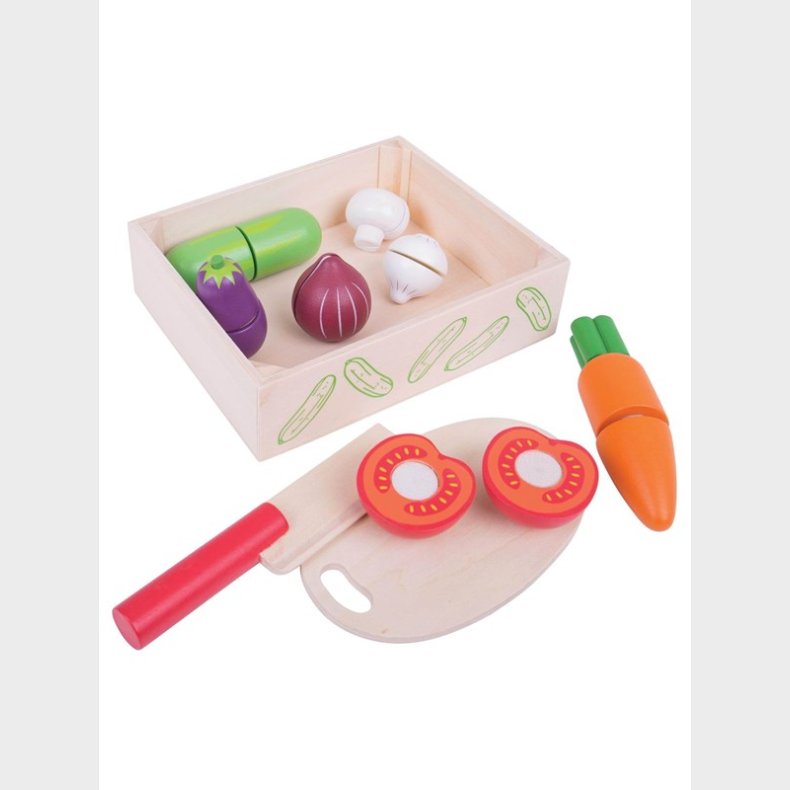 Bigjigs Wooden Box with Cut Vegetables