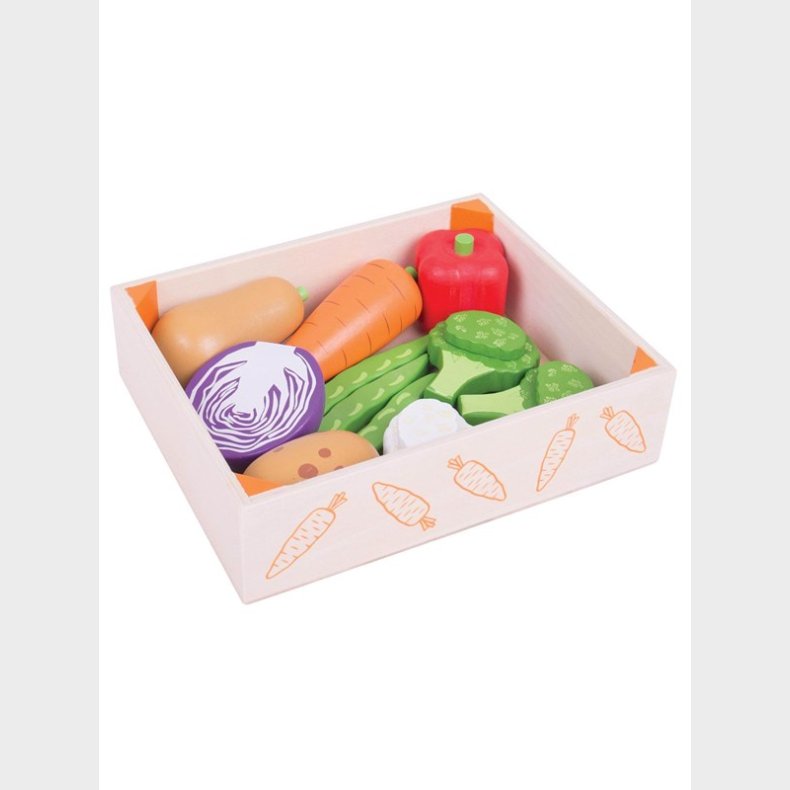 Bigjigs Wooden Box with Vegetables 12 pcs.