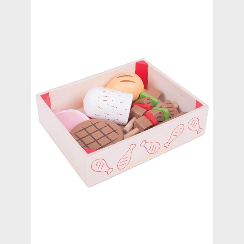 Bigjigs Wooden Box with Meat Products 9 pcs.