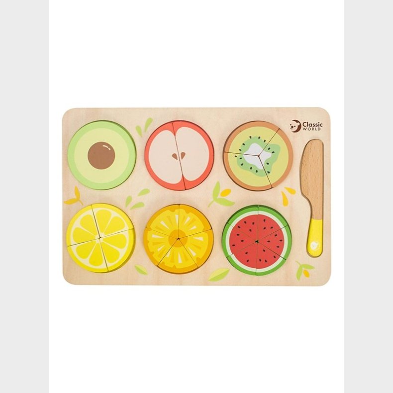 Classic World tren Fruit Puslespil Fractions 22 pieces.