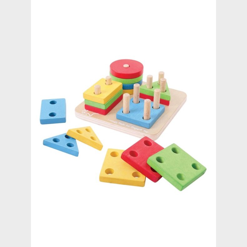 Bigjigs Wooden Shapes Stacking Game 17dlg.