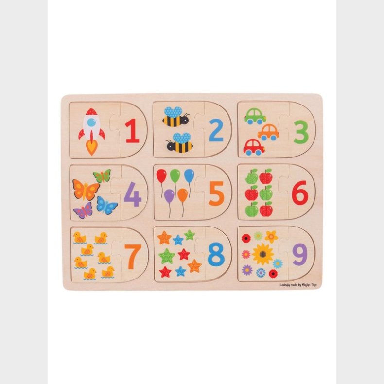 Bigjigs tren Learning Puslespil Numbers 18dlg.