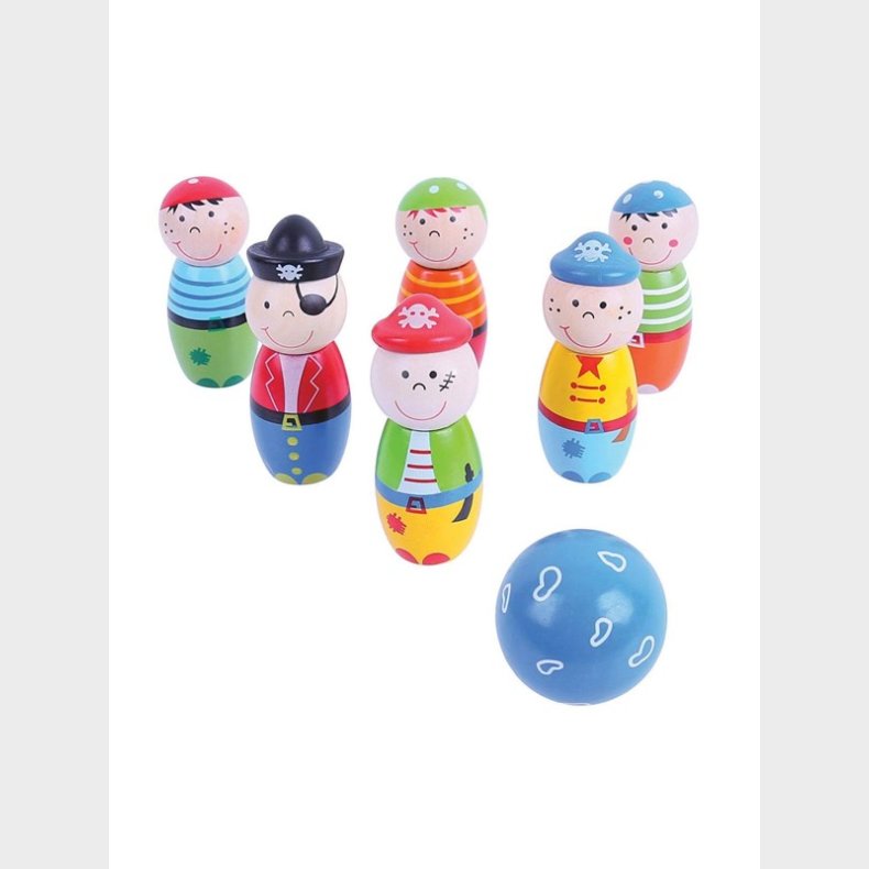 Bigjigs Wooden Bowling Set Pirates 7 pcs.