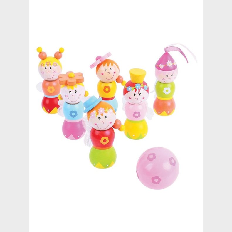 Bigjigs Wooden Bowling Set Princesses 7 pcs.