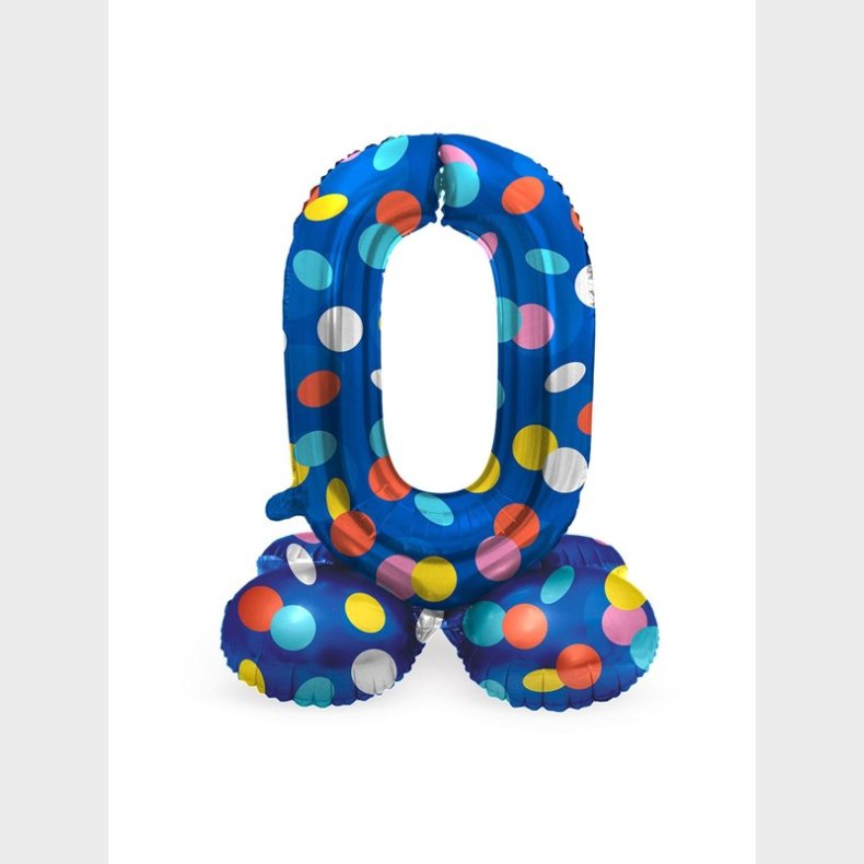 Folat BV Standing Foil Balloon Colorful Dots Number 0 - 72cm