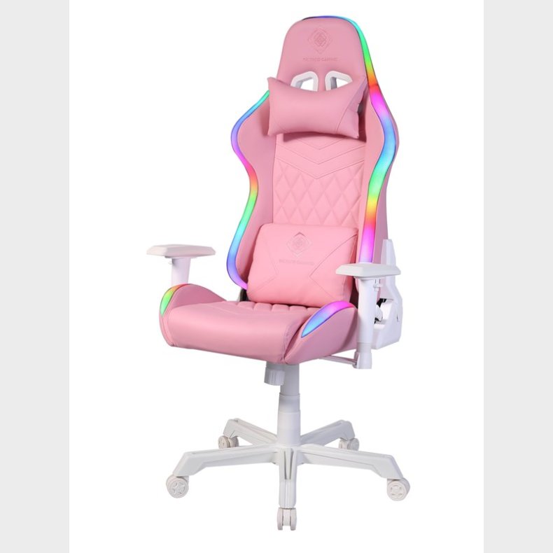 Deltaco Gaming Pink Line PCH90 Gaming Chair with full RGB Lightning - Pink