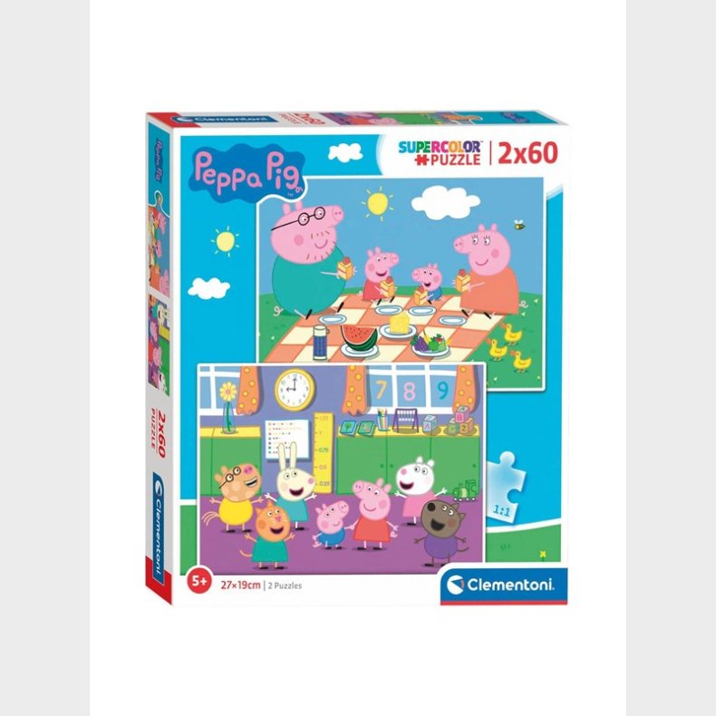 Clementoni Puslespil Peppa Pig 2x60st. gulv