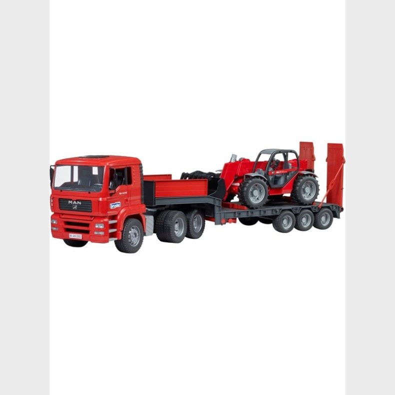 Bruder MAN TGA Low loader truck with Manitou Telescopic