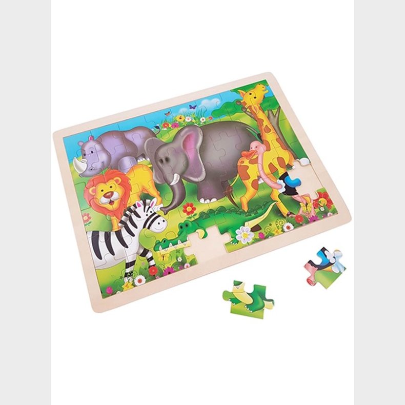 Playtr tren Jigsaw Puslespil Wild dyr tr