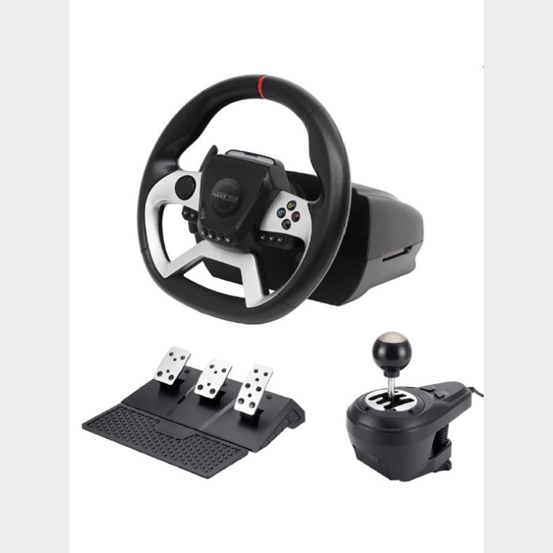 MAXX TECH PRO FF RACING WHEEL KIT (WHEEL 3-PEDAL SET &amp; SHIFTER) - Wheel, gamepad and pedals set - Sony PlayStation 4