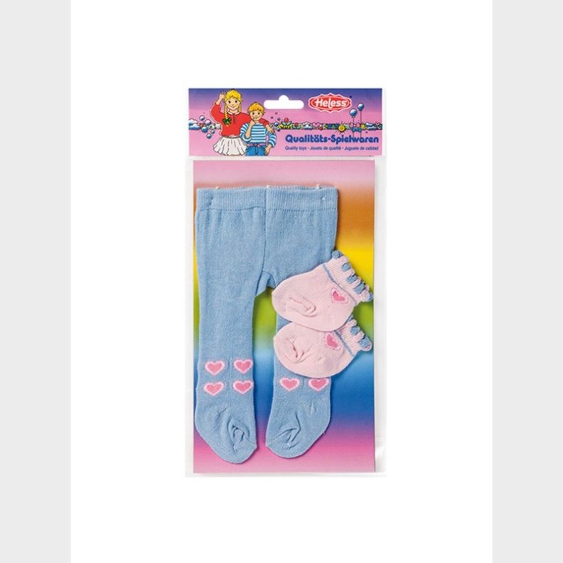 Heless Doll Tights with Socks - Blue 35-46 cm