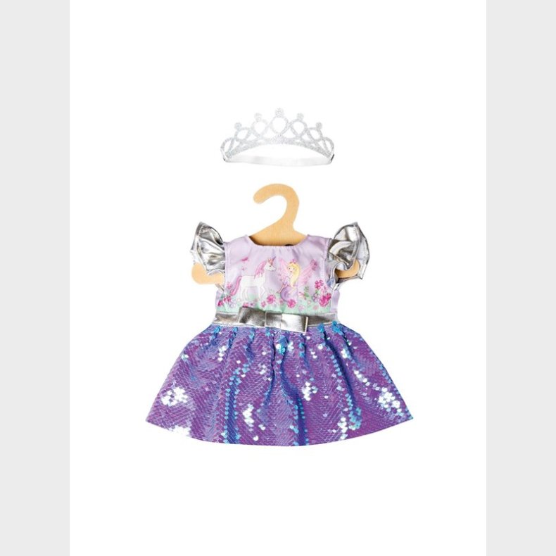 Heless Doll dress Fairy and Unicorn with Sequins and Crown 28-35 cm